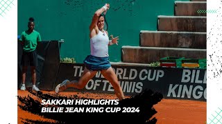 Maria Sakkari Billie Jean King Cup Highlights Oeiras 2024