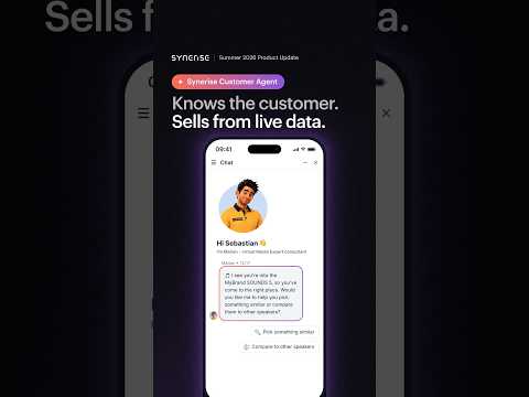 Synerise Customer Agent: knows the customer, sells from live data