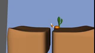 ball jump over a gap with tail