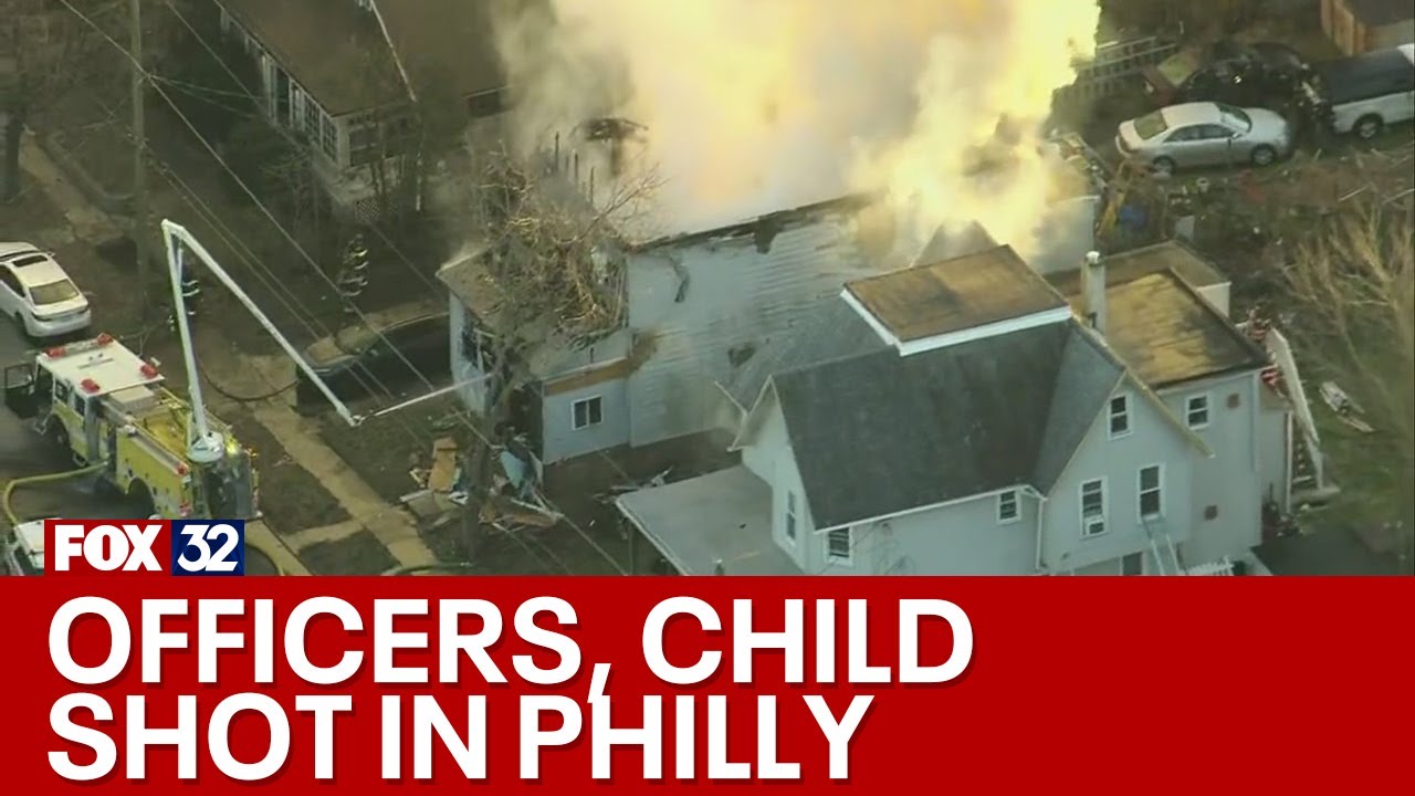 2 cops and a child shot as house burns near Philadelphia YouTube