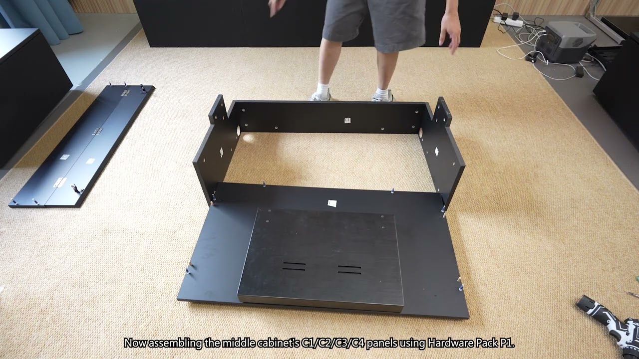 Installing a Shore Black Motorized Laser TV Flat Pack Cabinet