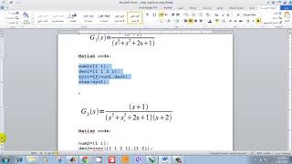 Step response using Matlab