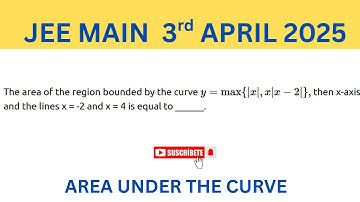 JEE MAIN 3RD APRIL 2025 The area of the region bounded by the curve y x x x   max , 2   , the