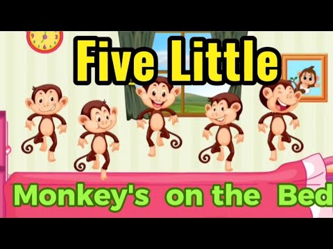 Five Little Monkey's Jumping on the Bed [Cartoon Animated for Kids ...