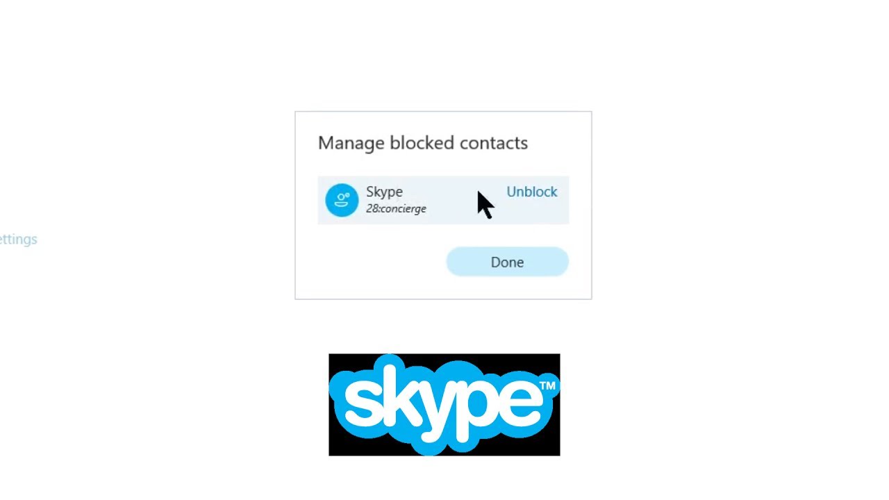 Unblock Skype Contact