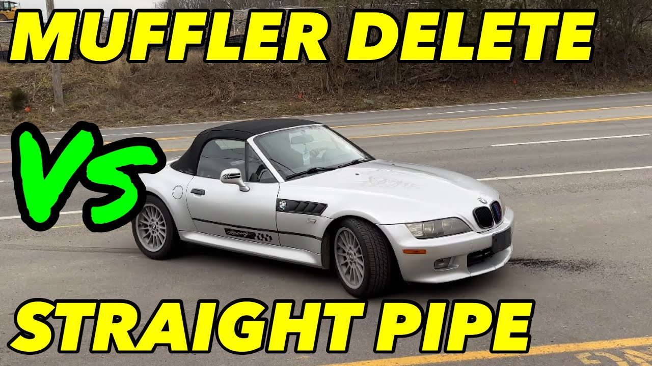 BMW Z3 3.0L I6 MUFFLER DELETE Vs STRAIGHT PIPE! YouTube