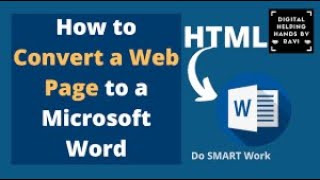 How convert webpage to word and word to webpage in MS Word