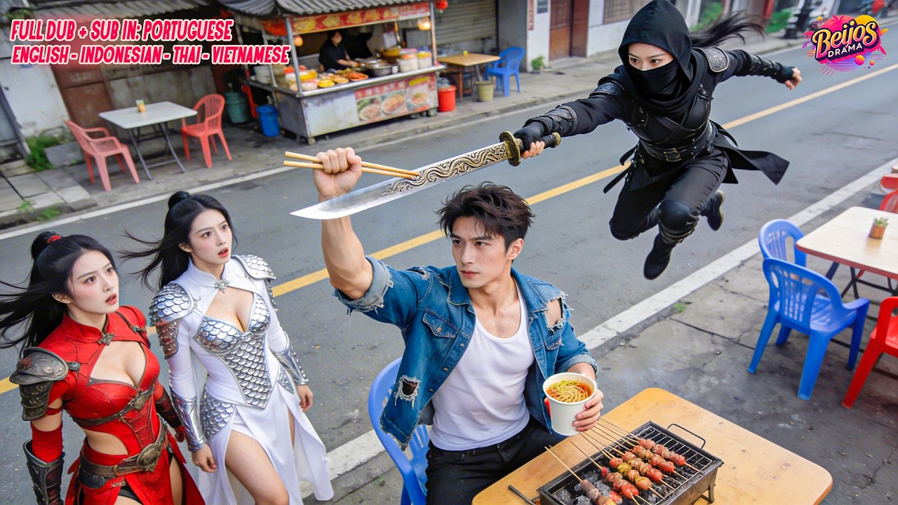 Mendigo com Macarrão Derrota Assassino com 1 Palito e Faz 2 Deusas da Guerra se Renderem