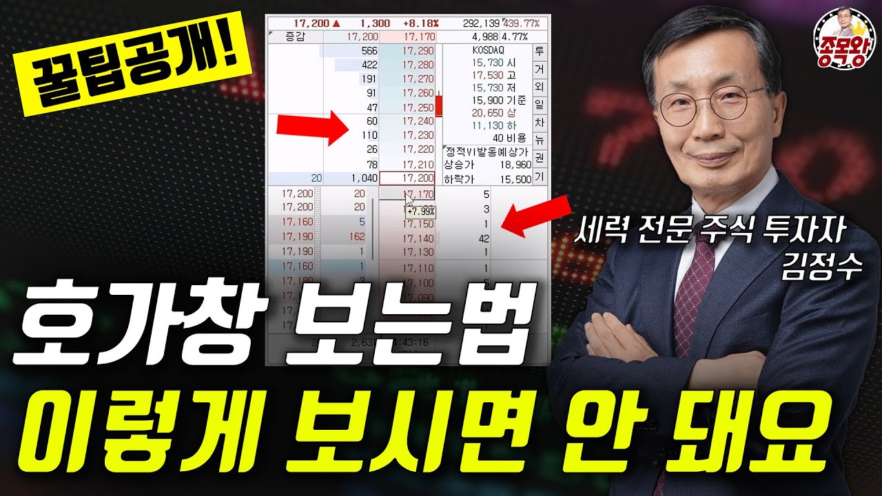 호가창 보는법 / 이렇게 보시면 안 돼요 [종목왕 김정수]