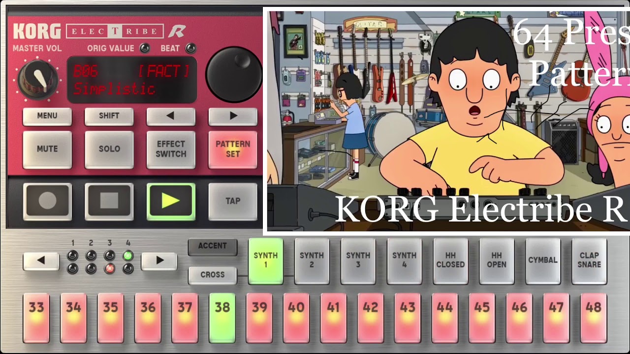 Korg Electribe R: Bob’s Burger Edition 🥁🤪64 Preset Pattern - YouTube