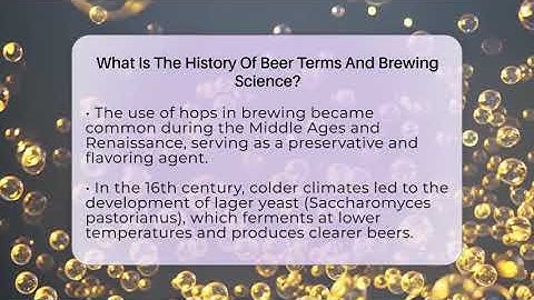What Is The History Of Beer Terms And Brewing Science? - The Pint Guy