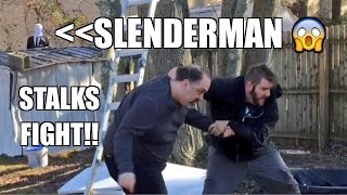 SLENDERMAN STALKS Tables and Ladders Backyard Wrestling CHAMPIONSHIP Match Between Fat Guys!