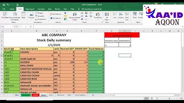 hordhaca sharaxaaad sida excel table loogu maamulo | inventory management  excel