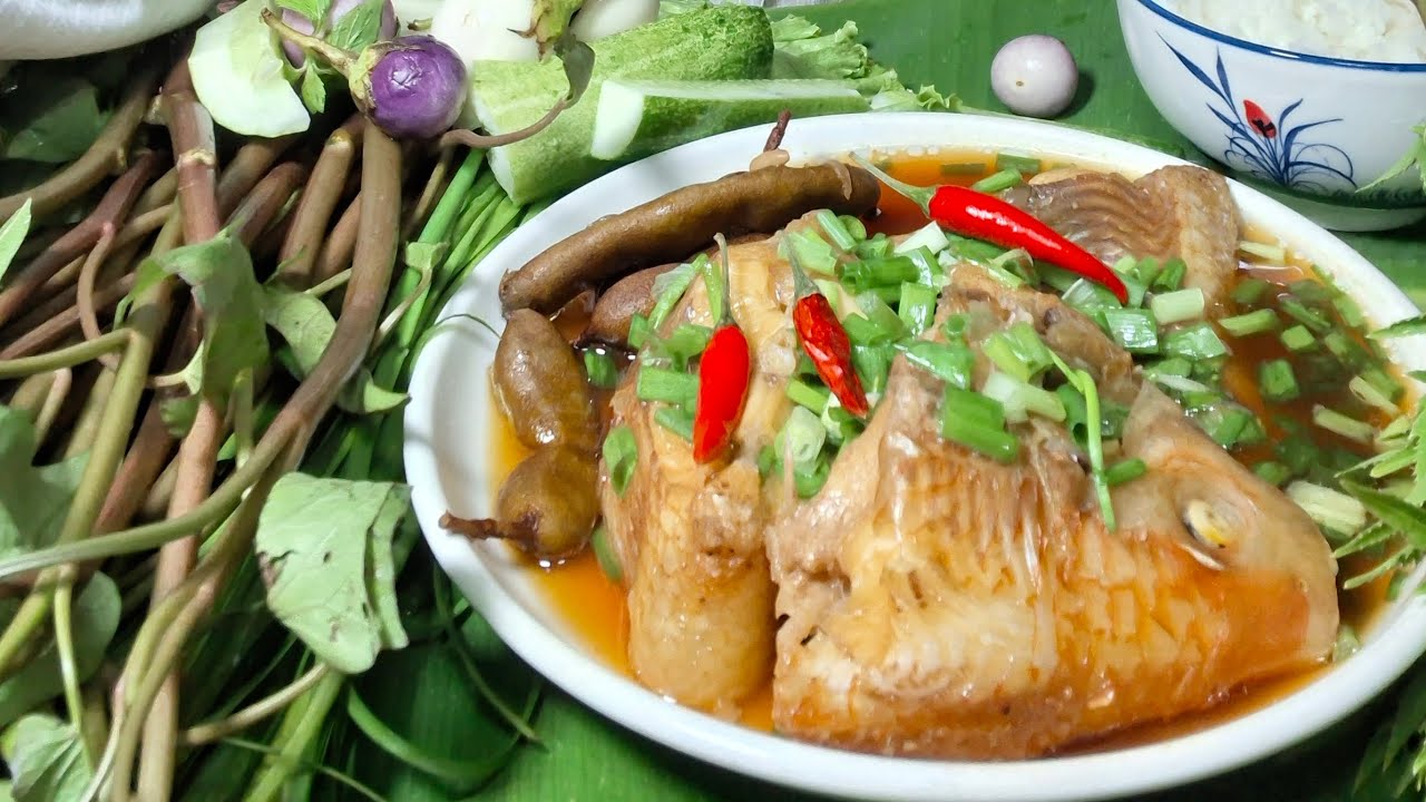 TƯ LANG THANG #ĂN CÁ ĐIÊU HỒNG KHO LẠC DẦM ME CHẤM RAU MUỐNG LÁ ĐINH LĂNG