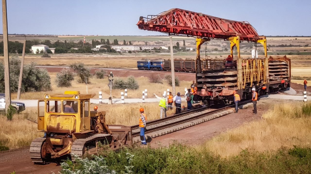 Укладка рельсошпальной решетки. Бессарабка