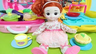 콩순이 소꿉놀이 장난감을 가지고 놀아요!  baby doll kitchen toys play