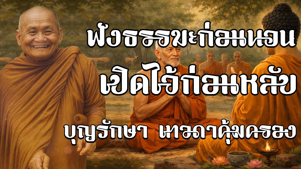 ฟังธรรมะก่อนนอน เปิดไว้ก่อนหลับ บุญรักษา เทวดาคุ้มครอง