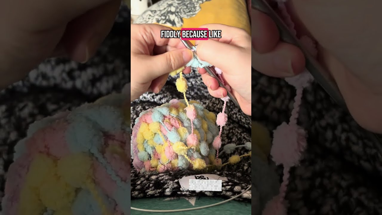 How to cast on, cast off, and knit with pom pom yarn | Tutorial, Temu