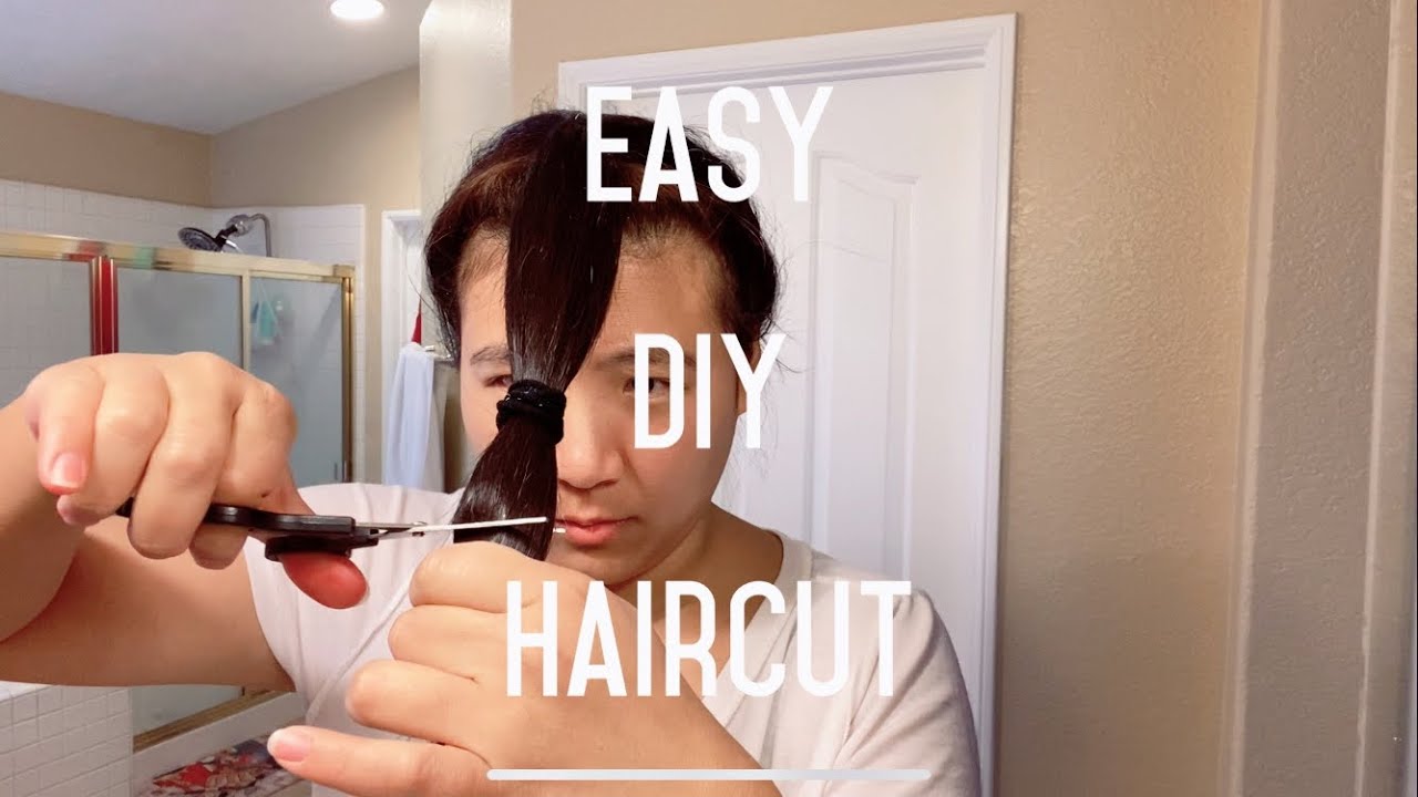 EASY DIY ponytail layered haircut tutorial / How to cut hair at home -  YouTube