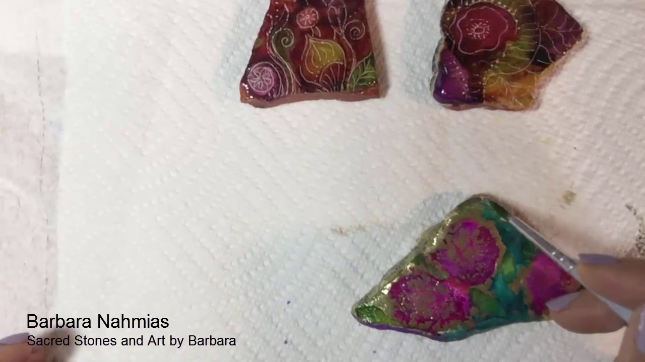 Painting Stones with Alcohol Ink
