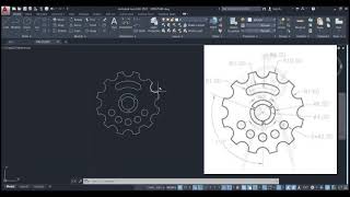 AutoCAD 2D Gear Drawing with Dimensions | Mechanical Drawing Tutorial 🔥 #autocad 