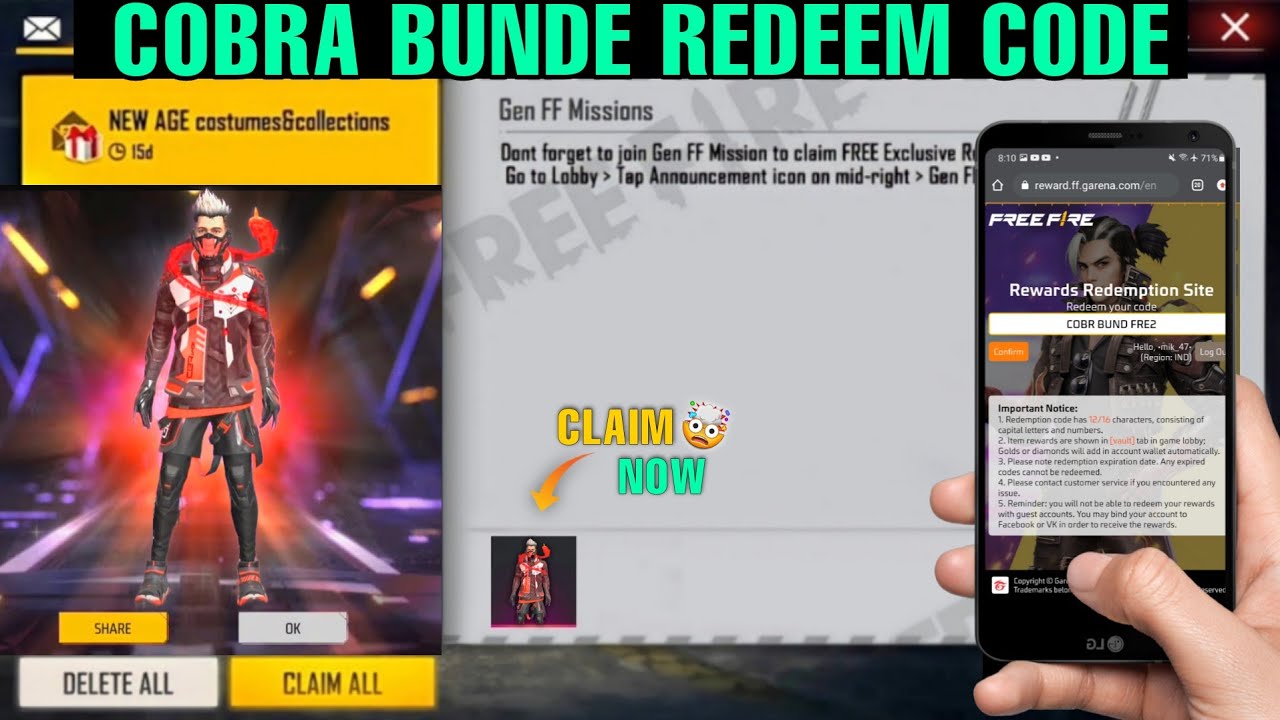 Cobra Bundle Redeem Code | 25 December 2022 Redeem Code | FF Today Redeem Code