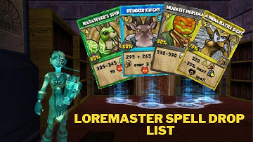 Wizard101 Loremaster Spell Drop Guide (All Dropped Spells)