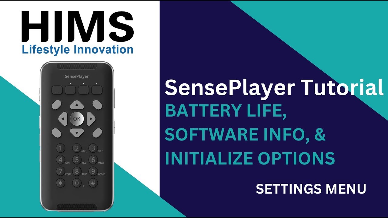 SensePlayer Tutorial: Battery Life, Software Info, & Initialize Options ...