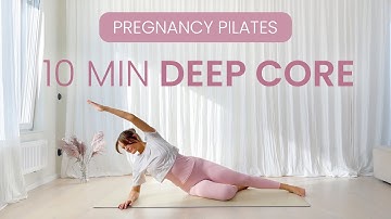 10 MIN PREGNANCY DEEP CORE PILATES | pelvic floor & abs for easier delivery (all trimesters)