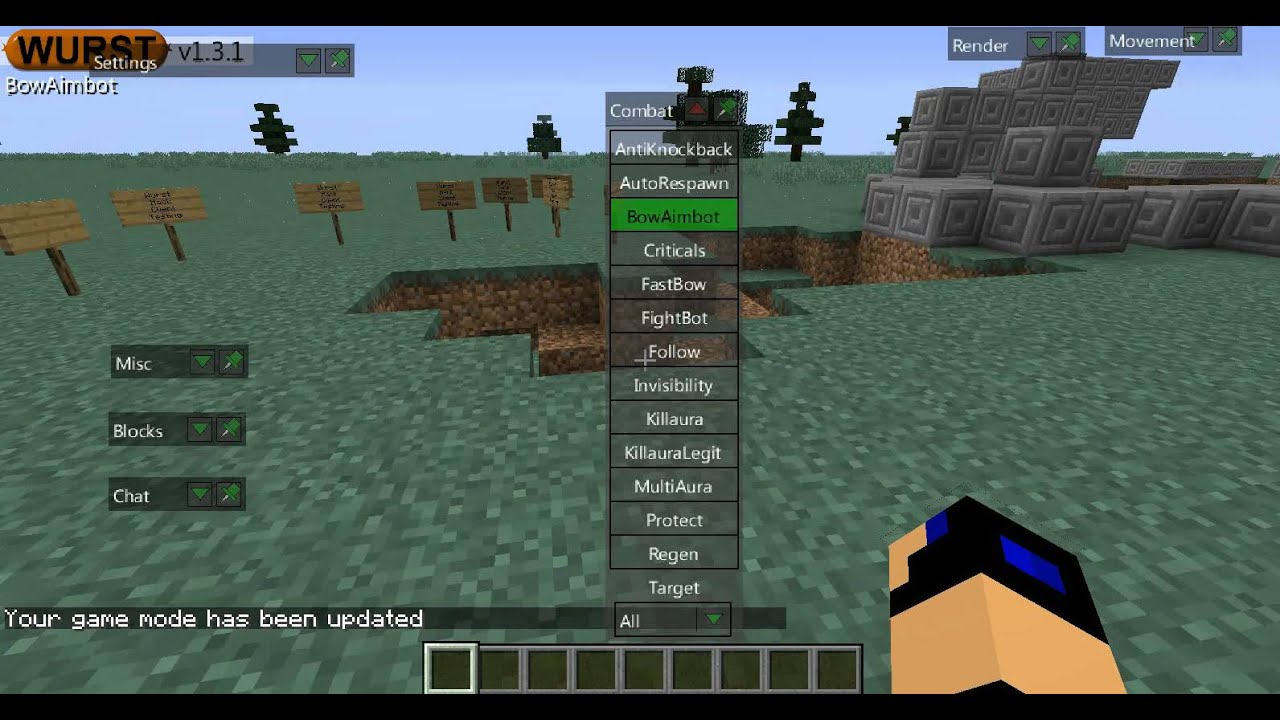 minecraft 1.8.9 wurst hacked client