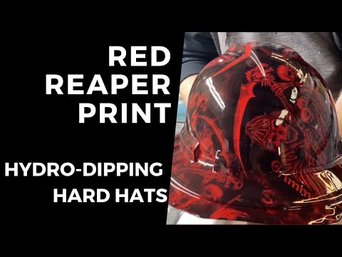 best-hydro-dipping-|-red-reaper-print-on-hard-hat-|-bag-r-buck-hydrographics