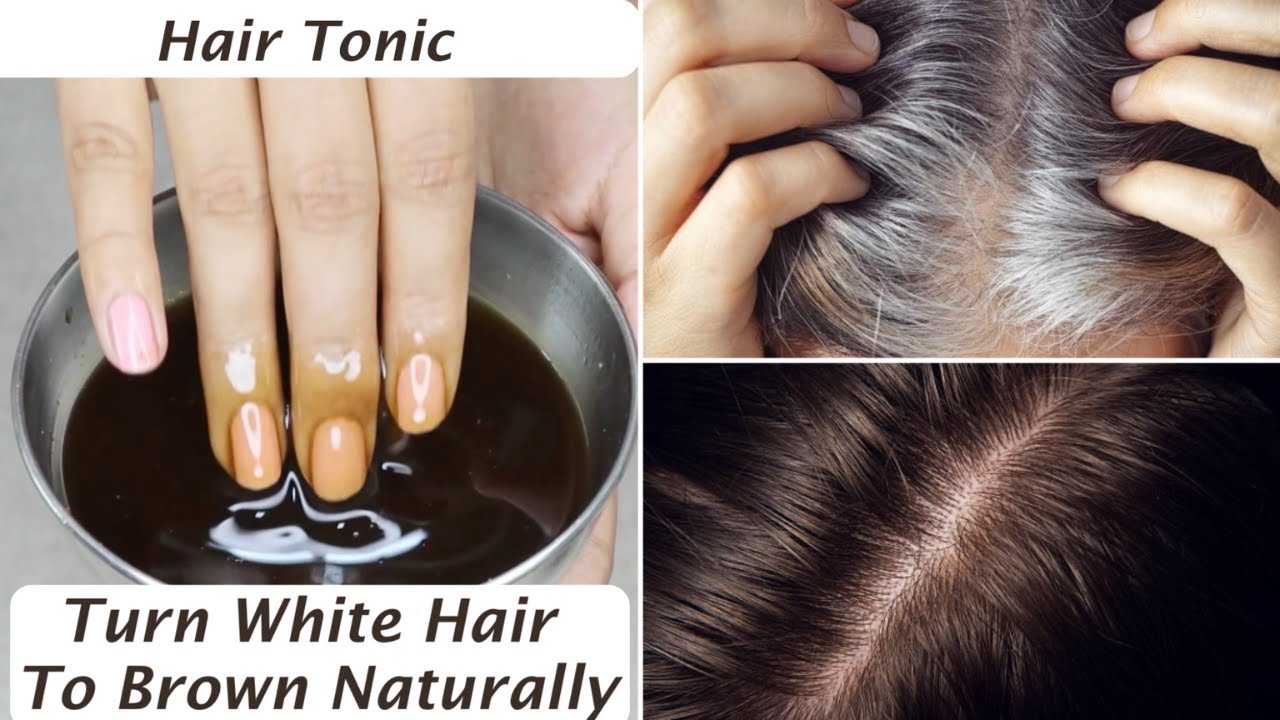 Magical Tonic to change WHITE HAIR to BLACK BROWN HAIR naturally
