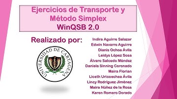 EJERCICIOS DE TRANSPORTE Y MÉTODO SIMPLEX WinQSB