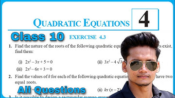 Class 10 Ex 4.3 Q1 to q5  Quadratic Equations Chapter 4 NEW CBSE NCERT Syllabus Rajmith study