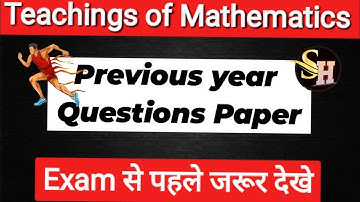 Math //Previous year Question paper //B.ed 3rd semester /