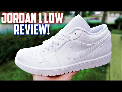 Air Jordan 1 Low Triple White Tumbled Leather 21 Review And On Feet Youtube