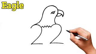 How To Draw An Eagle From 22 Number L Drawing Pictures L Number Drawing Eagle Drawing For Beginners