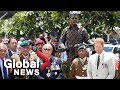 Prince Harry unveils a statue commemorating British-Fijian Sergeant Talaiasi Labalaba