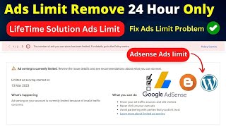 How to Remove Ad Serving Limit on Google AdSense in 1 Day | ad serving has been limited 2023