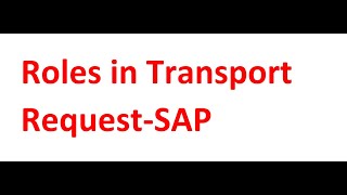 Functional consultant roles in Transport Request SAP