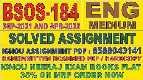 BSOS-184 ENGLISH MEDIUM SOLVED ASSIGNMENT 2021-22 | FOR PDF WHATSAPP ON 8588043141