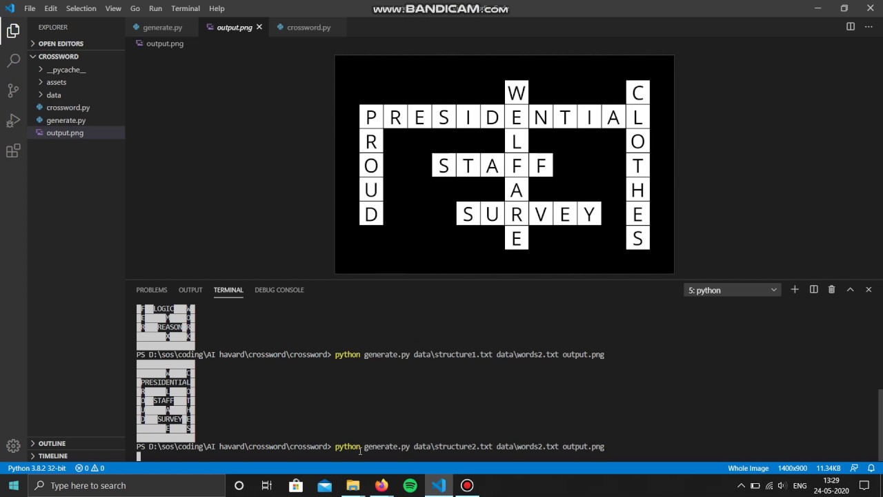 CS 50 AI Crossword Project 3 YouTube