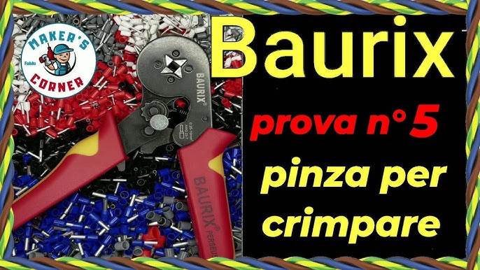 Pinza per connettori elettrici Baurix e kit puntalini capicorda 