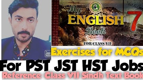 PST JST HST نوڪرين لاءِ تياري| English Part |from 6,7th,8th,9th,10th Sindh Text Books|MCQsExercises