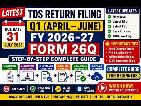 TDS Return Q1 April to June FY 2026-27 | Latest Java, RPU & FVU Download | Complete Guide