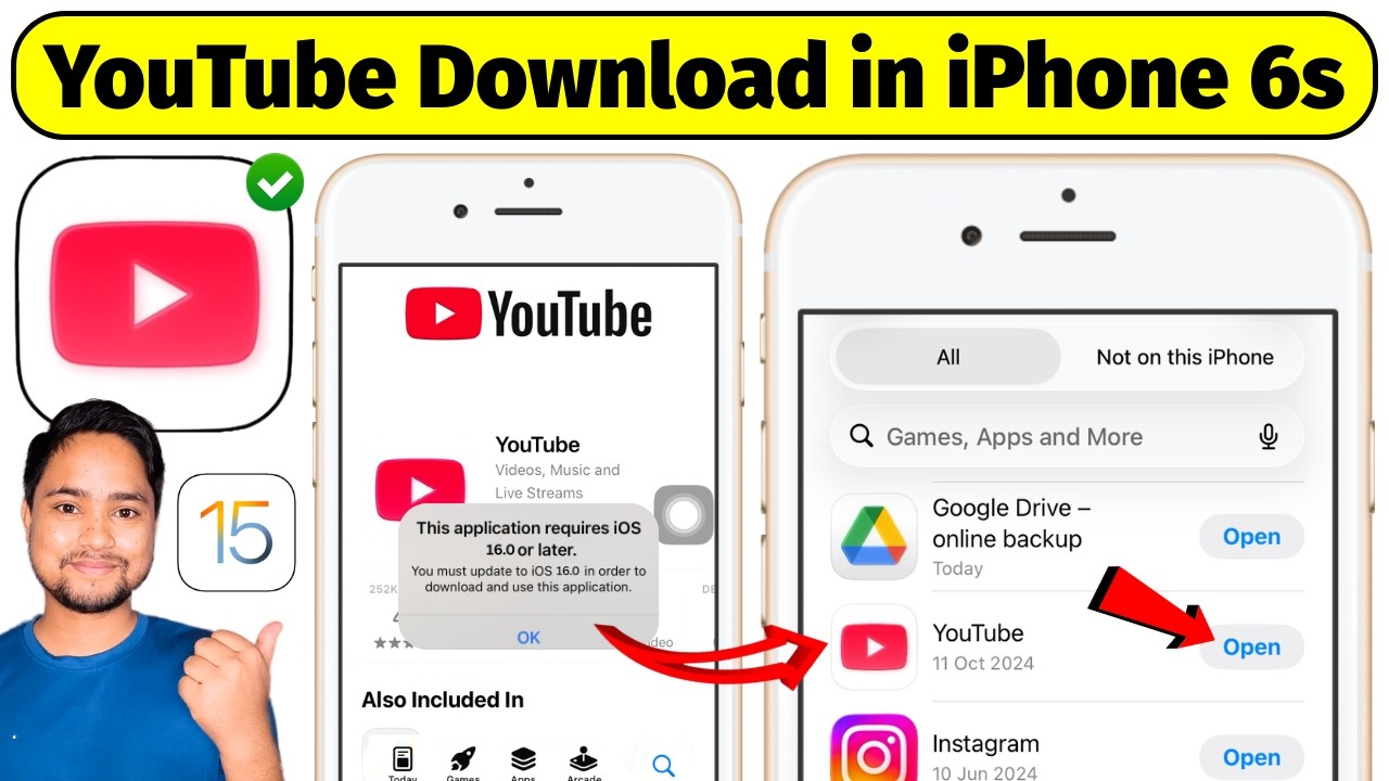 How to Download YouTube App on iPhone 6s | iPhone 6s Me YouTube Kaise ...