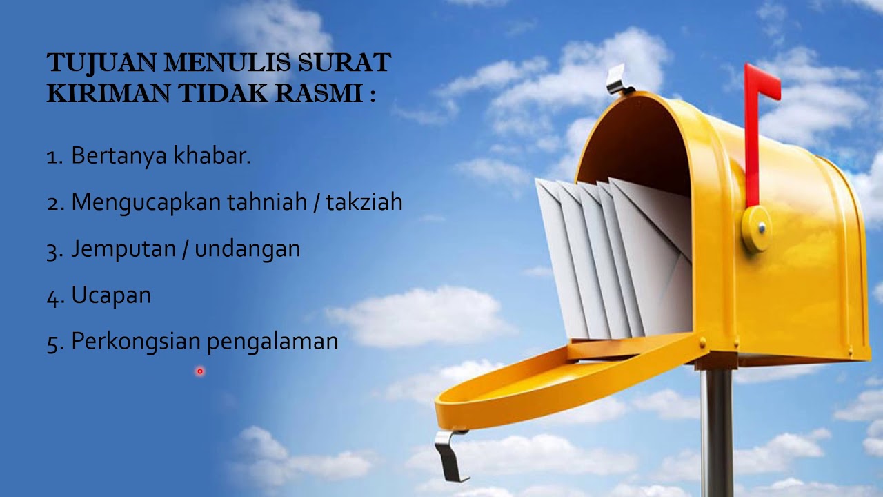 BAHASA MELAYU : Surat Kiriman Tidak Rasmi Tingkatan 1 