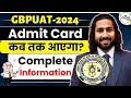 GBPUAT Admit Card 2024 | Pantanagar University Admission 2024 | pantnagar university entrance exam