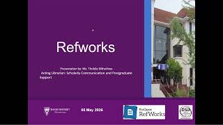 [Postgraduate Training 2026] Session 23 - RefWorks