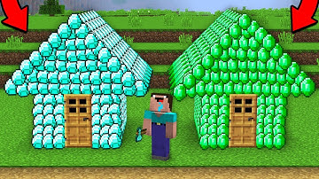 WHICH HOUSE WILL NOOB CHOOSE? DIAMOND HOUSE vs EMERALD HOUSE! Minecraft - NOOB vs PRO